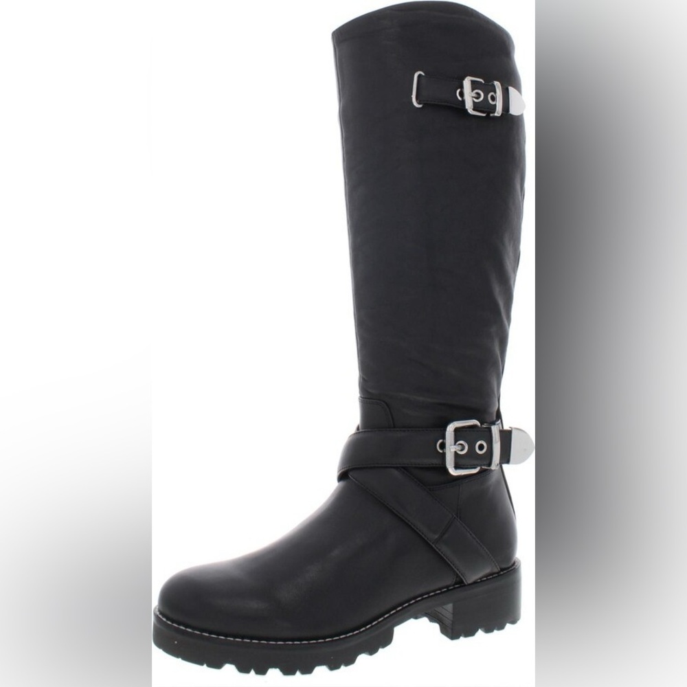 Marc Fisher Knee High Genuine Soft Leather Biker/Motto Style Boots - Black sz6.5 - Picture 9 of 16